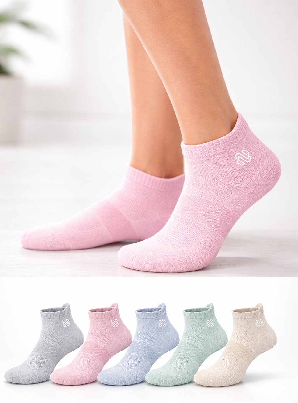Everyday Pastel Sports Socks(5 pack)