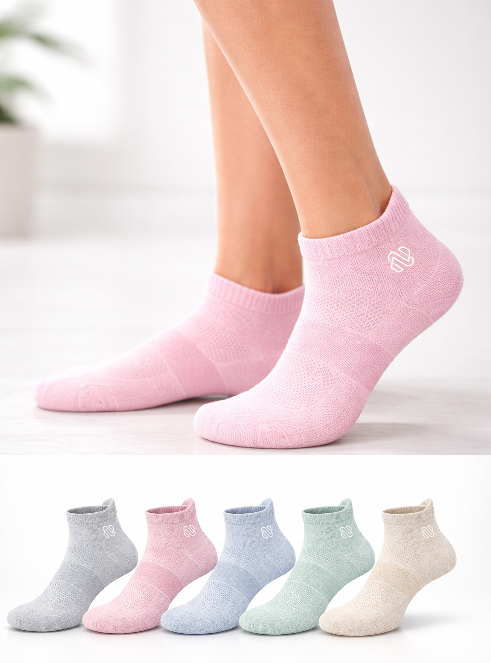 Everyday Pastel Sports Socks(5 pack)