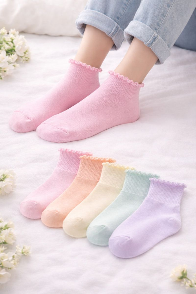 Daily Pastel Frill Socks(5 pack)
